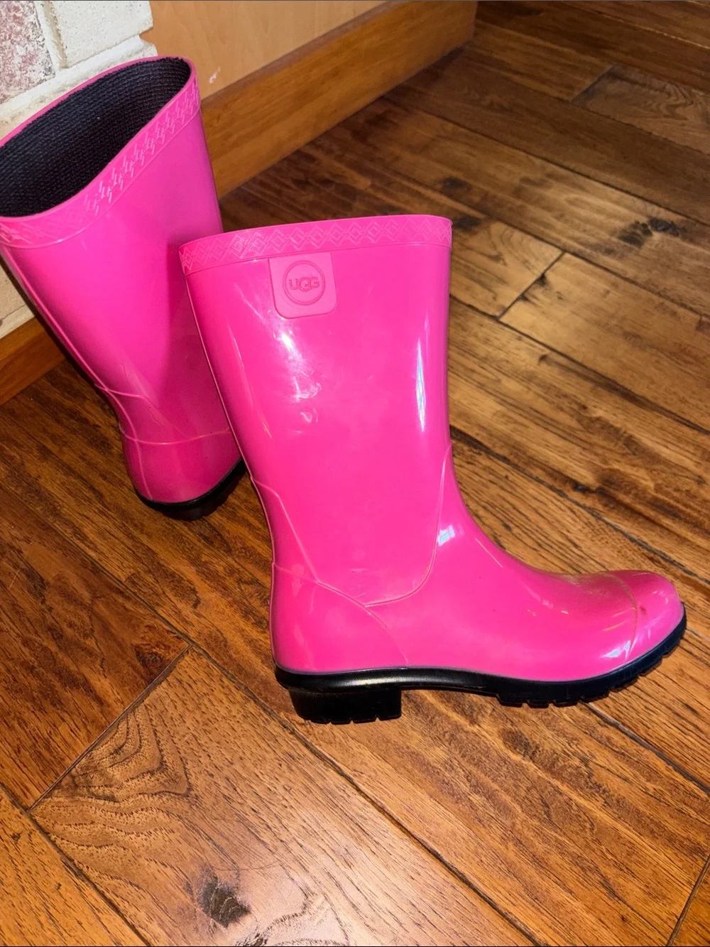 UGG Bright Pink Waterproof Mid-Calf Rain Boots